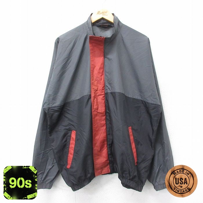 【50%OFF】ナイロンジャケット 90s マルチカラー ブラック メンズXL相当 | 古着