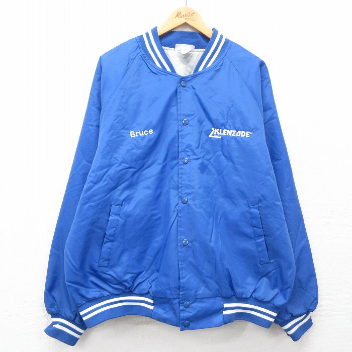 XL★古着 長袖 ナイロン ジャケット メンズ 90年代 90s KLENZADE ラグラン 大きいサイズ USA製 青他 ブルー 内側キルティング 25jan10 中古 アウター ウインドブレーカー