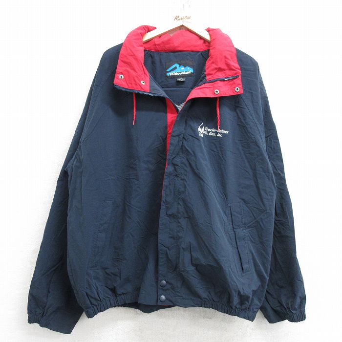 【50%OFF】XL★古着 長袖 ナイロン ジャケット メンズ Trexler 大きいサイズ ラグラン 紺 ネイビー 内側メッシュ 25jan29 中古 アウター ウインドブレーカー