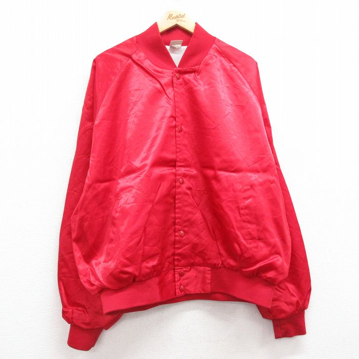 【20%OFF】XL★古着 長袖 ナイロン ジャケット メンズ 90年代 90s 大きいサイズ ラグラン USA製 赤 レッド 25feb05 中古 アウター ウインドブレーカー
