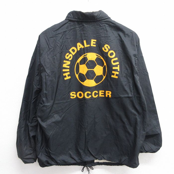 M★古着 ヒルトン 長袖 ナイロン ジャケット メンズ 80年代 80s サッカー USA製 黒 ブラック 25feb06 中古 アウター ウインドブレーカー