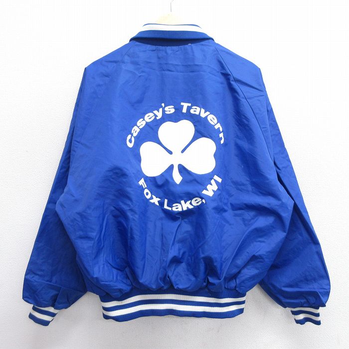 【50%OFF】XL★古着 Dun brooke 長袖 ナイロン ジャケット メンズ 80年代 80s クローバー ラグラン USA製 青 ブルー 25feb12 中古 アウター ウインドブレーカー