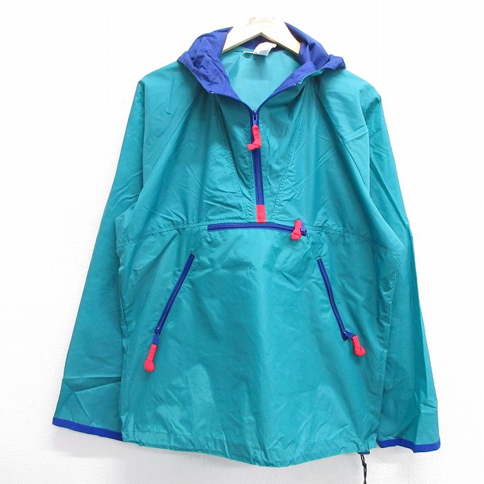 M★古着 シェラデザインズ SIERRA DESIGNS 長袖 ハーフジップ ナイロン ジャケット アノラック パーカー メンズ 青緑他 25feb12 中古 アウター ウインドブレーカー