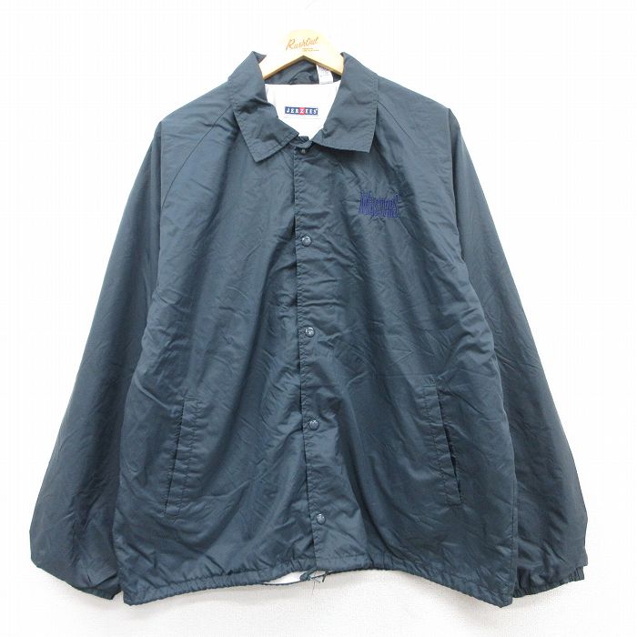 L★古着 ジャージーズ 長袖 ナイロン ジャケット メンズ 00年代 00s MASTERS ラグラン 紺 ネイビー 25feb14 中古 アウター ウインドブレーカー
