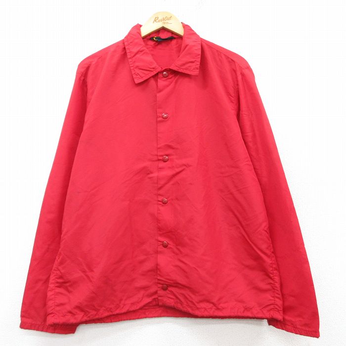 L★古着 チャンピオン champion 長袖 ナイロン ジャケット メンズ 70年代 70s ランナーズタグ 赤 レッド 25feb14 中古 アウター ウインドブレーカー