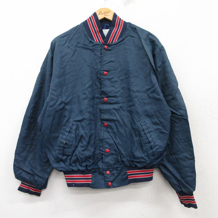 XL★古着 長袖 ナイロン ジャケット メンズ 90年代 90s USA製 紺他 ネイビー 25feb15 中古 アウター ウインドブレーカー