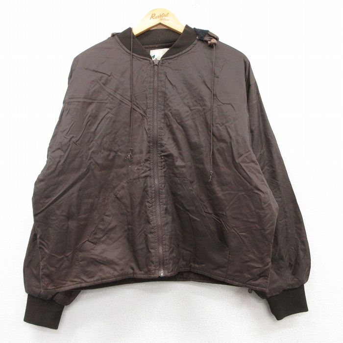 【20%OFF】XL★古着 10X 長袖 ナイロン ジャケット パーカー メンズ 00年代 00s 濃茶 ブラウン 25feb15 中古 アウター ウインドブレーカー