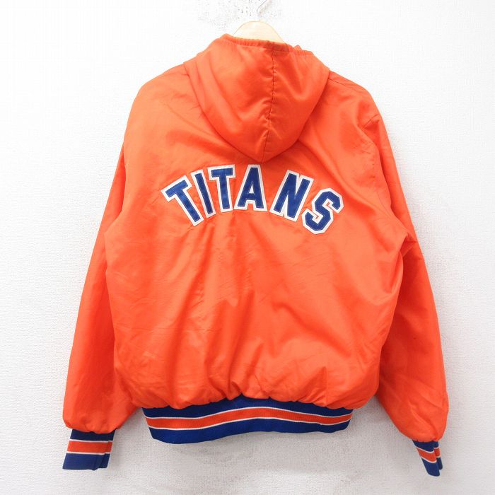 XL★古着 長袖 ハーフジップ ナイロン ジャケット パーカー メンズ 90年代 90s TITANS オレンジ他 25feb15 中古 アウター ウインドブレーカー