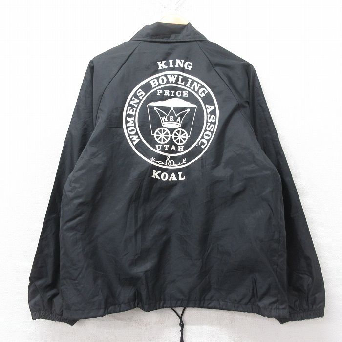 L★古着 長袖 ナイロン ジャケット メンズ 90年代 90s 帽sリング ラグラン USA製 黒 ブラック 25feb15 中古 アウター ウインドブレーカー