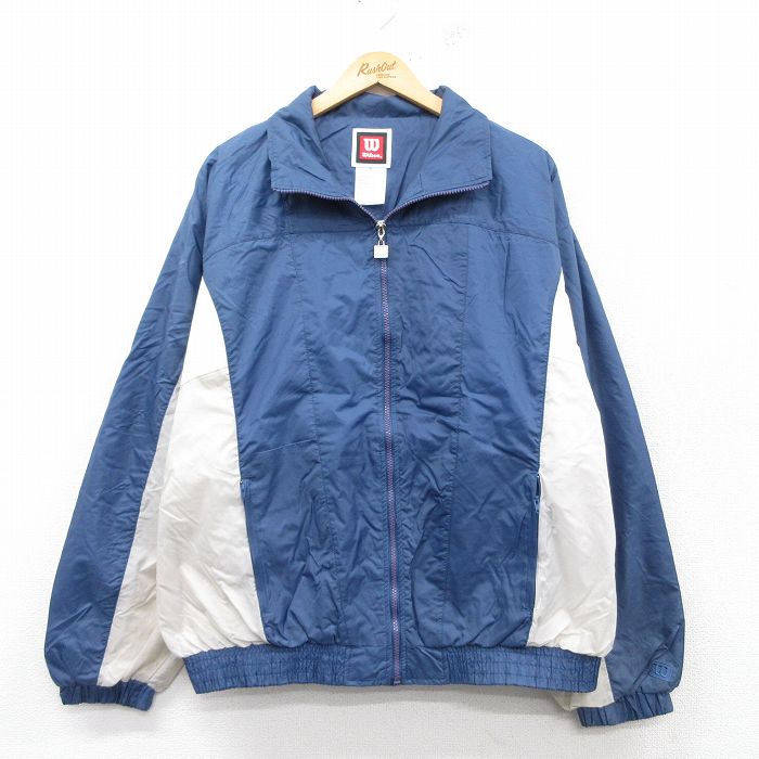 【20%OFF】XL★古着 ウィルソン 長袖 ナイロン ジャケット メンズ 紺他 ネイビー 25feb25 中古 アウター ウインドブレーカー