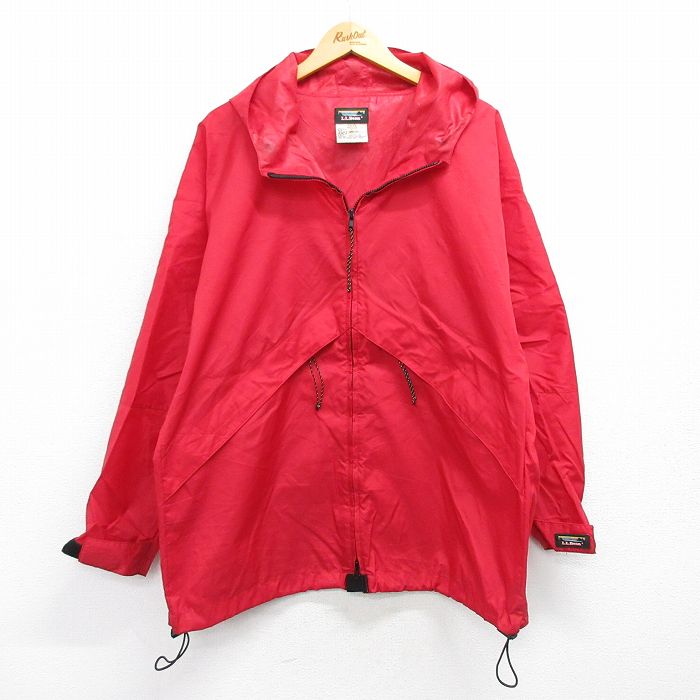 L★古着 エルエルビーン LLBEAN 長袖 ナイロン ジャケット パーカー メンズ 赤 レッド 25feb25 中古 アウター ウインドブレーカー