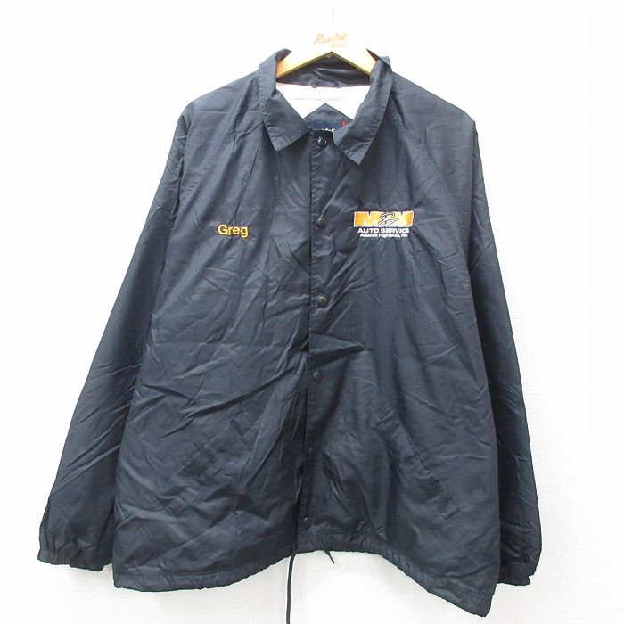 XL★古着 長袖 ナイロン ジャケット メンズ M&M ラグラン 大きいサイズ 黒 ブラック 25feb28 中古 アウター ウインドブレーカー