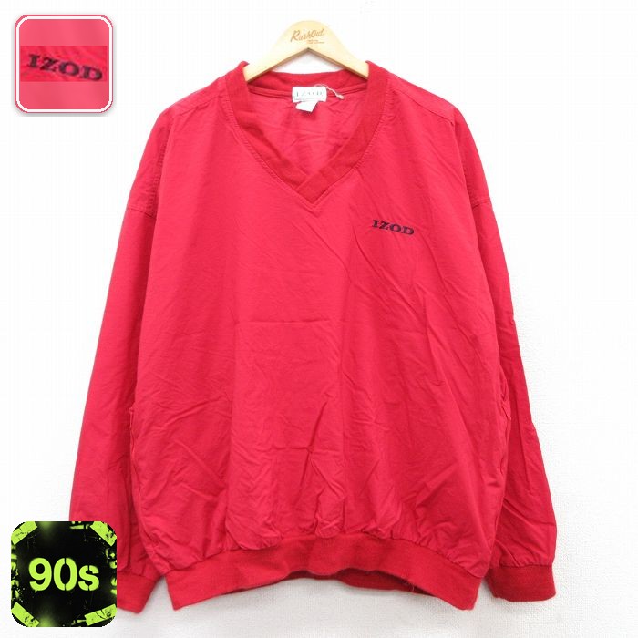 IZOD 90s ナイロンジャケット ウインドブレーカー レッド XL | 古着