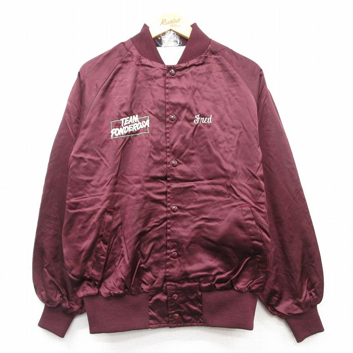 L★古着 長袖 ナイロン ジャケット メンズ 90年代 90s PONDEROSA ラグラン USA製 濃紫 パープル 25mar11 中古 アウター ウインドブレーカー