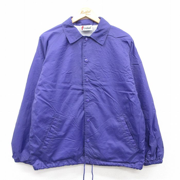 M★古着 長袖 ナイロン ジャケット メンズ 00年代 00s ラグラン 紫 パープル 25mar25 中古 アウター ウインドブレーカー