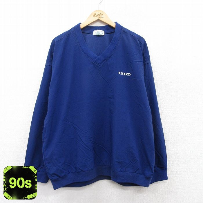 IZOD 90s ナイロンジャケット ワンポイントロゴ ネイビー メンズXL相当 | 古着