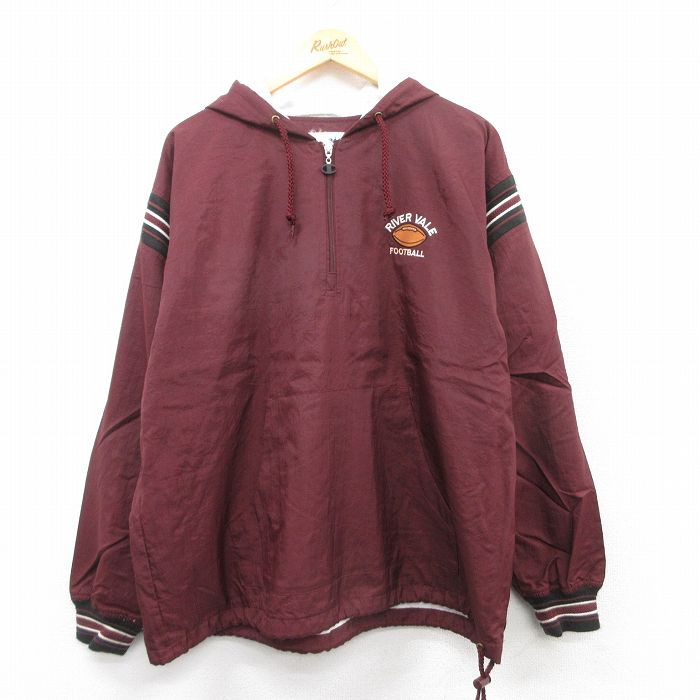 XL★古着 チャンピオン Champion 長袖 ハーフジップ ナイロン ジャケット パーカー メンズ 00年代 00s フットボール エンジ他 25mar25 中古 アウター ウインドブレーカー