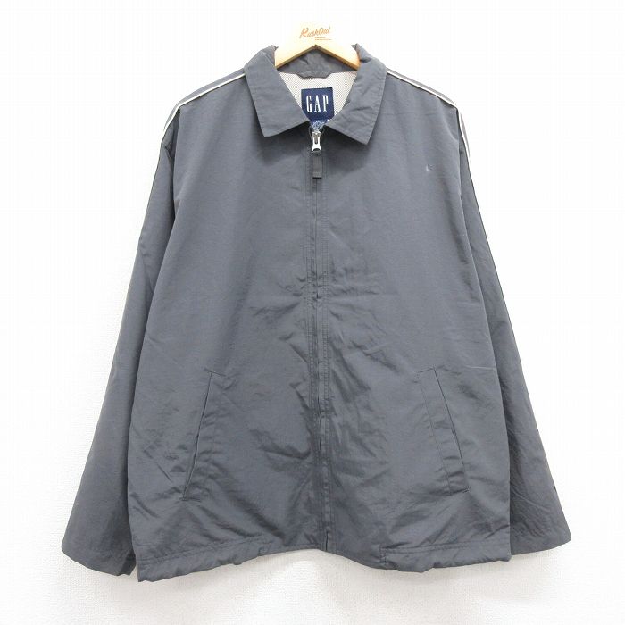 【50%OFF】XL★古着 ギャップ GAP 長袖 ナイロン ジャケット メンズ 00年代 00s グレー 内側メッシュ 25apr12 中古 アウター ウインドブレーカー