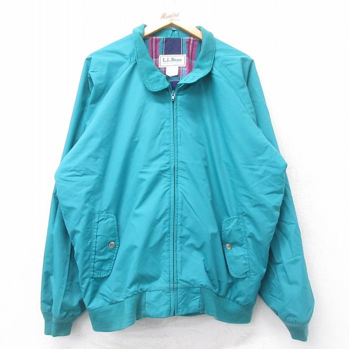【20%OFF】XL★古着 エルエルビーン LLBEAN 長袖 ナイロン ジャケット メンズ 80年代 80s ラグラン USA製 青緑 【spe】 25aug04 中古 アウター ウインドブレーカー