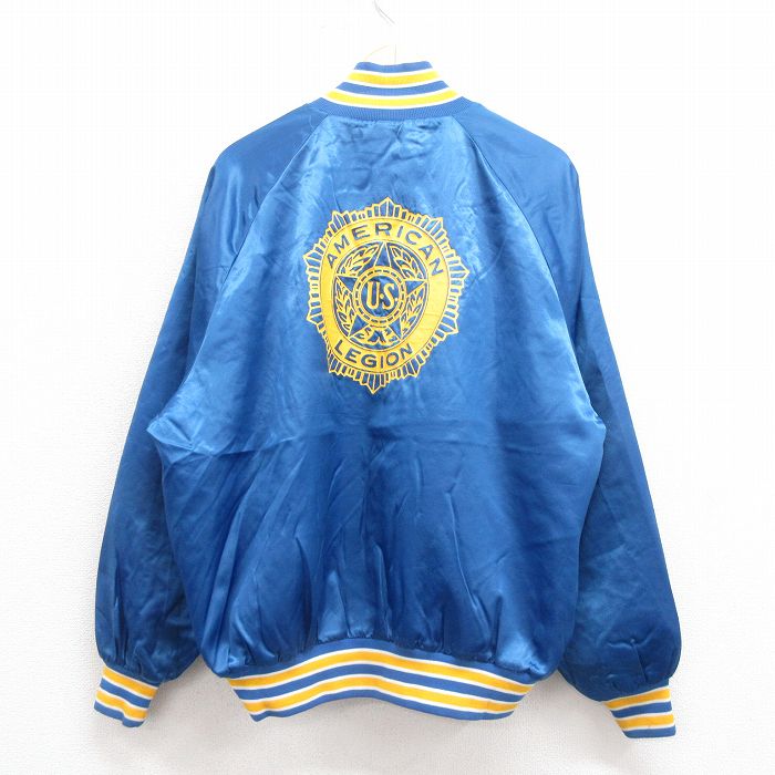 【20%OFF】XL★古着 長袖 ナイロン ジャケット メンズ 90年代 90s LEGION ラグラン USA製 青 ブルー 内側キルティング 25sep04 中古 アウター ウインドブレーカー
