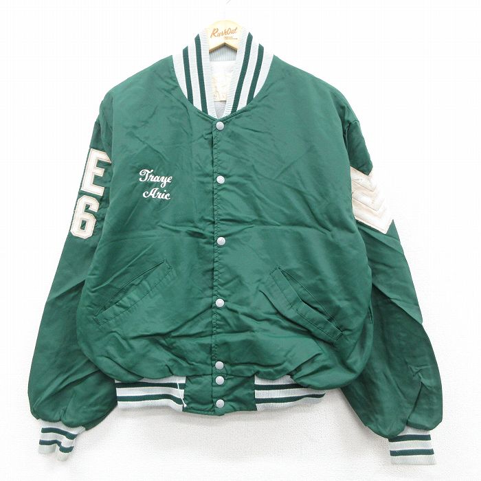 XL★古着 デロング 長袖 ナイロン ジャケット メンズ 80年代 80s DE86 USA製 緑 グリーン 25sep20 中古 アウター ウインドブレーカー