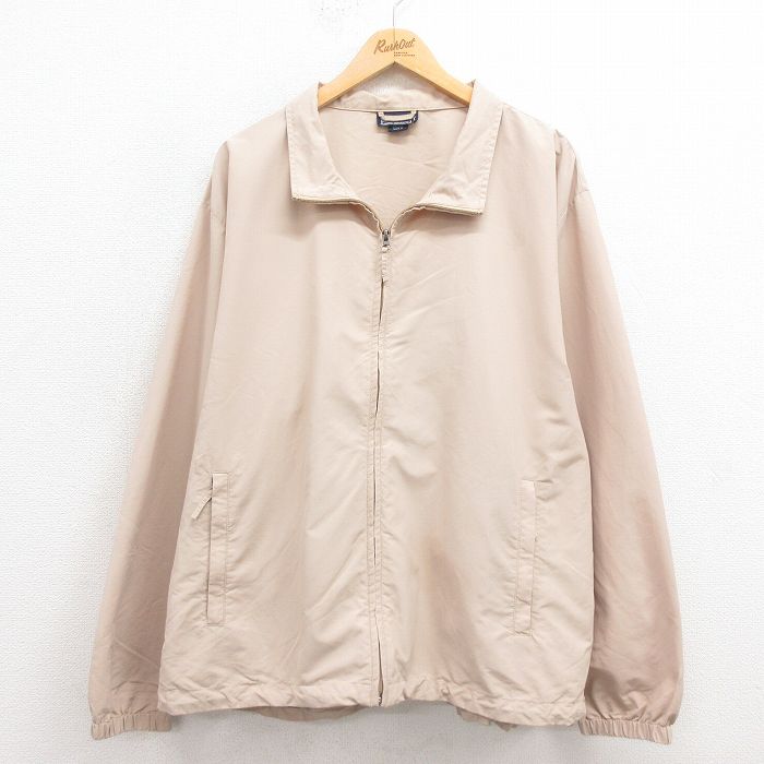 XL★古着 ランズエンド 長袖 ナイロン ジャケット メンズ 00年代 00s 大きいサイズ ベージュ カーキ 25sep26 中古 アウター ウインドブレーカー