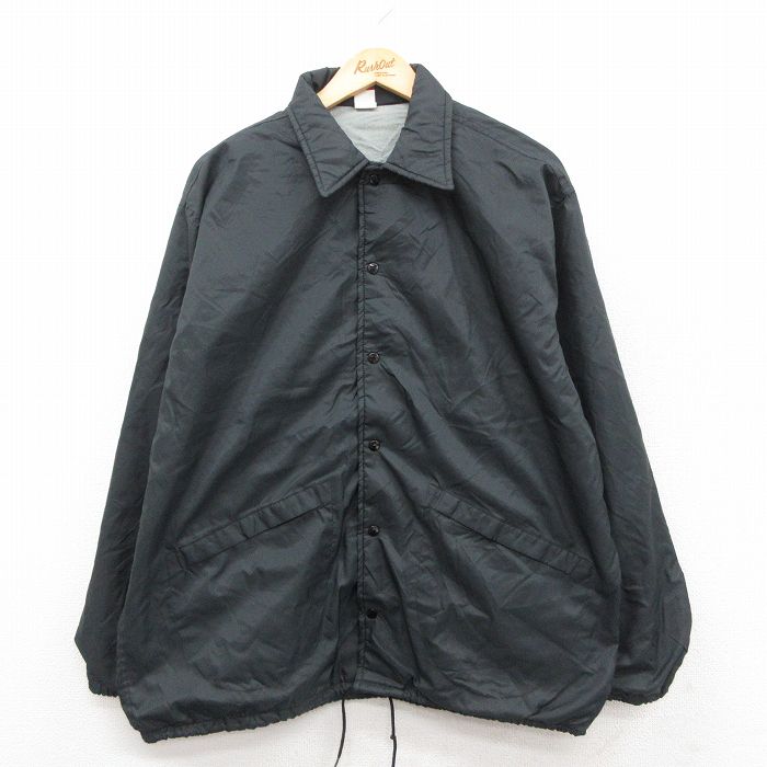XL★古着 Dunbrooke 長袖 ナイロン ジャケット メンズ 80年代 80s USA製 黒 ブラック 25oct01 中古 アウター ウインドブレーカー