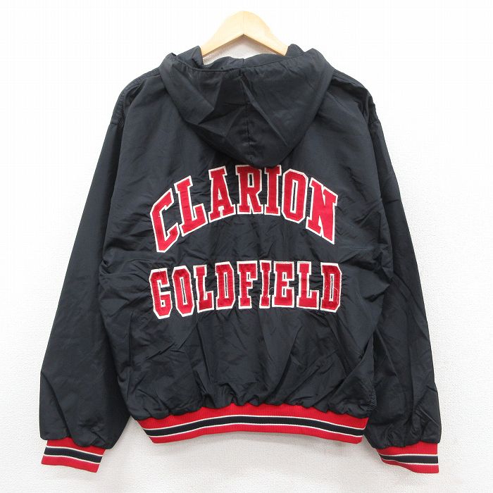 XL★古着 長袖 ハーフジップ ナイロン ジャケット パーカー メンズ 80年代 80s CALRION GOLDFIELD タロン 黒 ブラック 25oct01 中古 アウター ウインドブレーカー