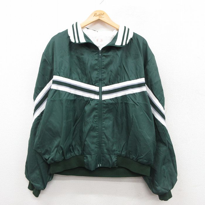 L★古着 長袖 ナイロン ジャケット メンズ 90年代 90s USA製 緑 グリーン 25oct01 中古 アウター ウインドブレーカー