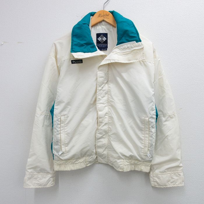 L★古着 コロンビア COLUMBIA 長袖 ナイロン ジャケット メンズ 80年代 80s 白他 ホワイト 25oct01 中古 アウター ウインドブレーカー