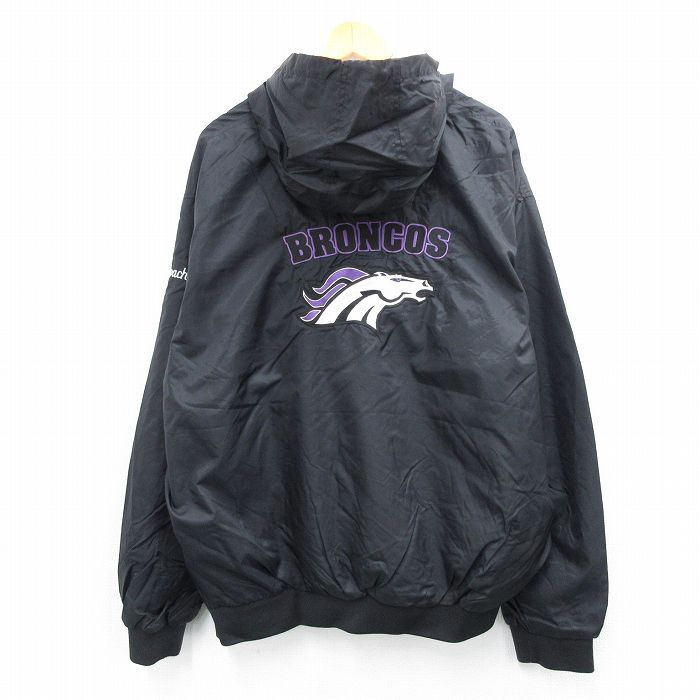XL★古着 ホロウェイ 長袖 ハーフジップ ナイロン ジャケット パーカー メンズ 00年代 00s NFL デンバーブロンコス 刺繍 大きいサイズ 黒 ブラック アメフト スーパーボウル 25oct01 中古 アウター ウインドブレーカー