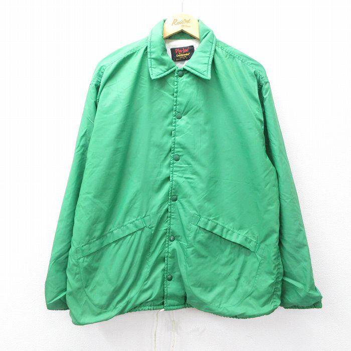 XL★古着 Dunbrooke 長袖 ナイロン ジャケット メンズ 80年代 80s USA製 緑 グリーン 25oct03 中古 アウター ウインドブレーカー