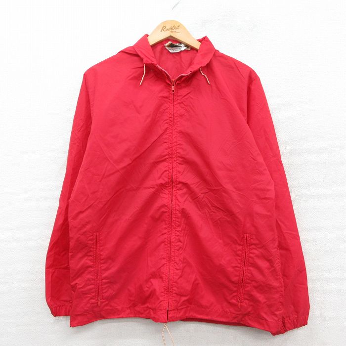 M★古着 エルエルビーン LLBEAN 長袖 ビンテージ ナイロン ジャケット パーカー メンズ 70年代 70s 赤 レッド 【spe】 25oct09 中古 アウター ウインドブレーカー