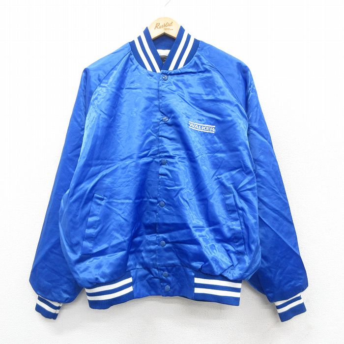 XL★古着 長袖 ナイロン ジャケット メンズ 90年代 90s WALKERS ラグラン 大きいサイズ USA製 青 ブルー 25oct09 中古 アウター ウインドブレーカー