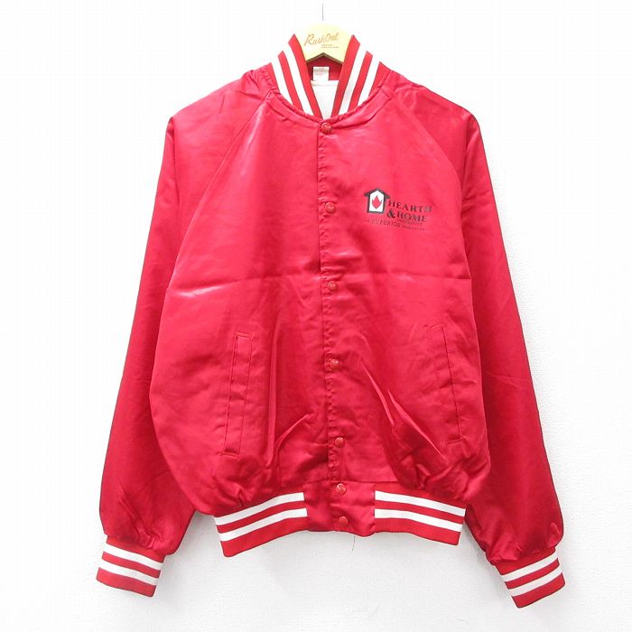 L★古着 長袖 ナイロン ジャケット メンズ 90年代 90s HEARTH ラグラン USA製 赤他 レッド 25oct14 中古 アウター ウインドブレーカー