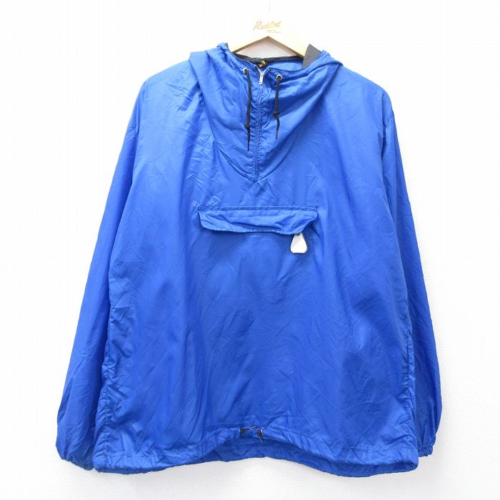 【50%OFF】80s ハーフジップナイロンジャケット ブルー L | 古着