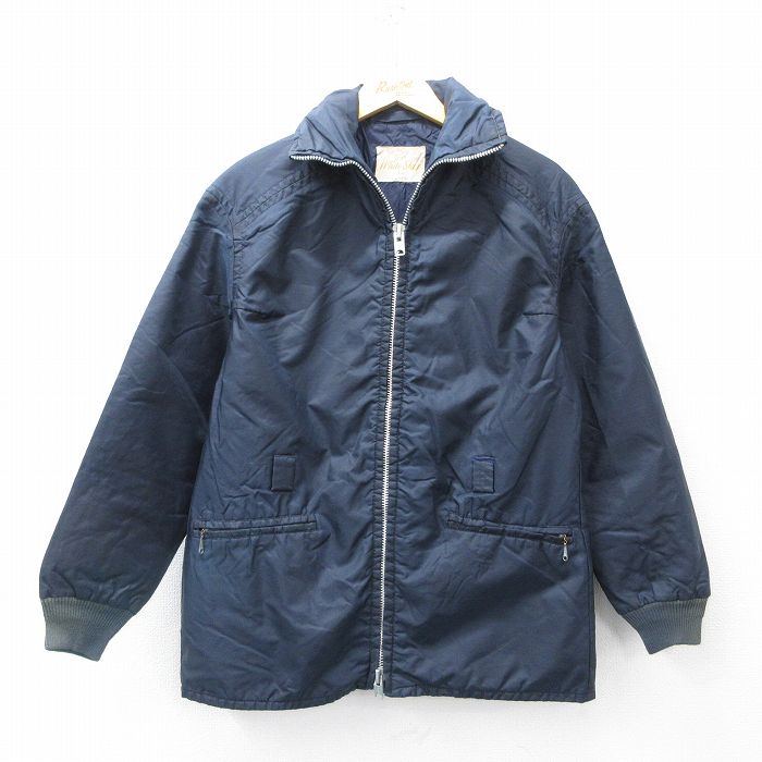M★古着 ホワイトスタッグ 長袖 ビンテージ ナイロン ジャケット メンズ 70年代 70sタロン 紺 ネイビー 25oct14 中古 アウター ウインドブレーカー