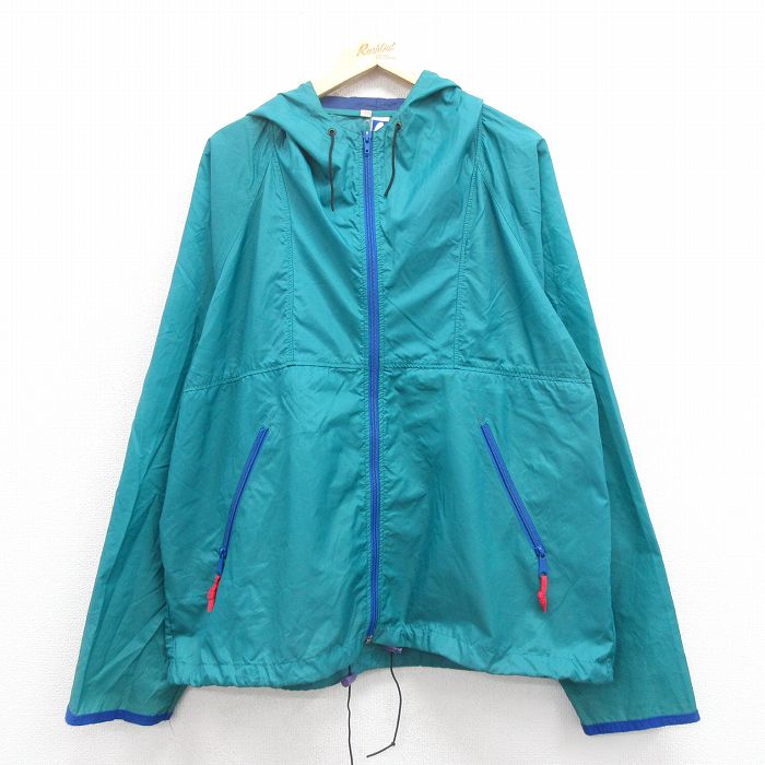XL★古着 シェラデザインズ SIERRA DESIGNS 長袖 ナイロン ジャケット パーカー メンズ 90年代 90s 大きいサイズ ラグラン 青緑 25oct16 中古 アウター ウインドブレーカー