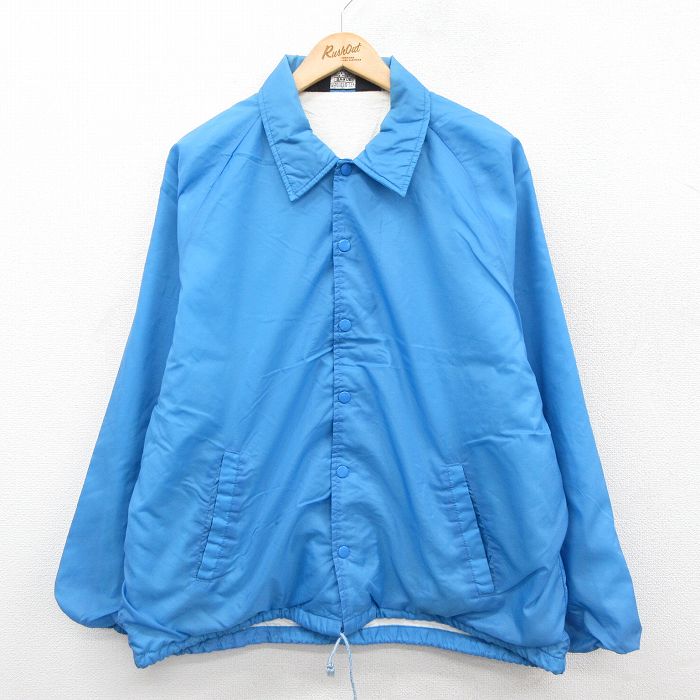 XL★古着 シアーズ 長袖 ナイロン ジャケット メンズ 80年代 80s ラグラン 水色 25oct23 中古 アウター ウインドブレーカー