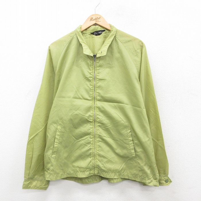 【20%OFF】L★古着 長袖 ナイロン ジャケット スイングトップ メンズ 70年代 70s ラグラン タロン 薄緑 グリーン 25oct23 中古 アウター ウインドブレーカー