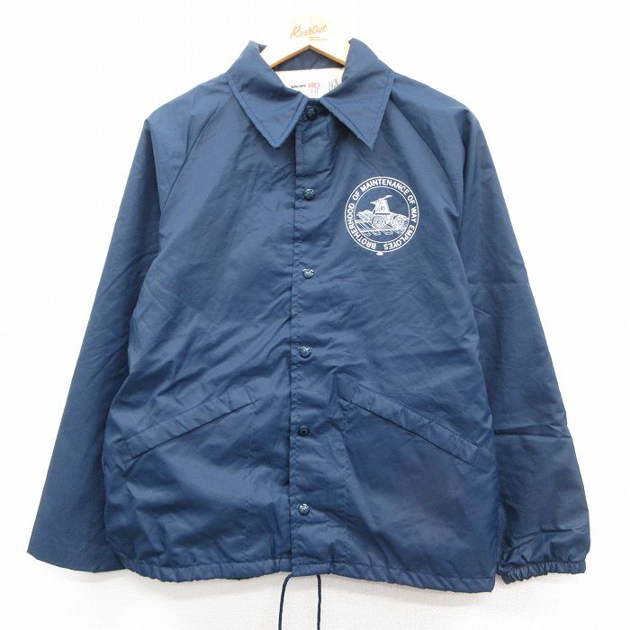 M★古着 キングルイ 長袖 ナイロン ジャケット 90年代 90s BROTHERHOOD ラグラン USA製 紺 ネイビー 25oct30 中古 メンズ アウター ウインドブレーカー