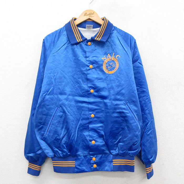 L★古着 長袖 ナイロン ジャケット メンズ 90年代 90s NALC ラグラン USA製 青他 ブルー 25oct31 中古 アウター ウインドブレーカー