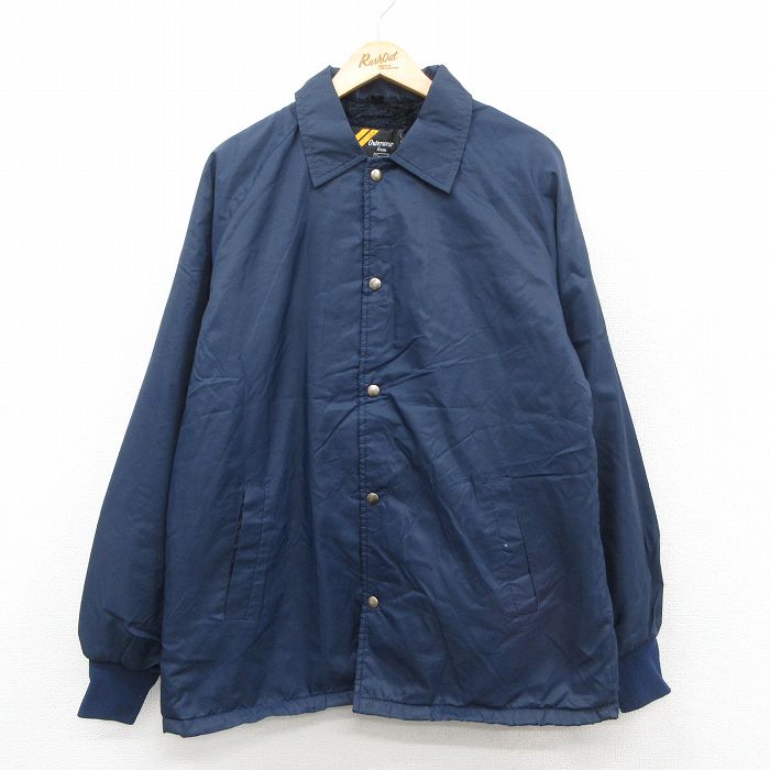 XL★古着 シアーズ 長袖 ナイロン ジャケット メンズ 80年代 80s ラグラン USA製 紺 ネイビー 内側ファー 25nov04 中古 アウター ウインドブレーカー
