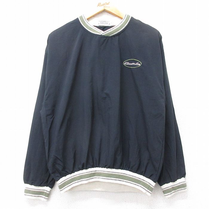 M★古着 長袖 ナイロン ジャケット メンズ 90年代 90s Ellicottville クルーネック USA製 黒他 ブラック 25nov05 中古 アウター ウインドブレーカー