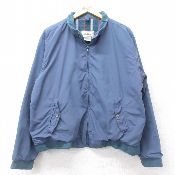 S★古着 エルエルビーン LLBEAN 長袖 ナイロン ジャケット スイングトップ メンズ 90年代 90s 薄紺 ネイビー 【spe】 25nov05 中古 アウター ウインドブレーカー