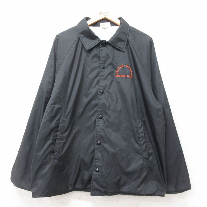 XL★古着 長袖 ナイロン ジャケット メンズ 90年代 90s CROTON HARMON ラグラン USA製 黒 25nov15