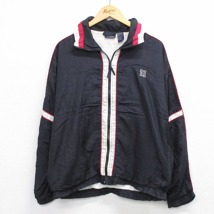 L★古着 ジバンシー 長袖 ナイロン ジャケット メンズ 90年代 90s 黒 25nov17