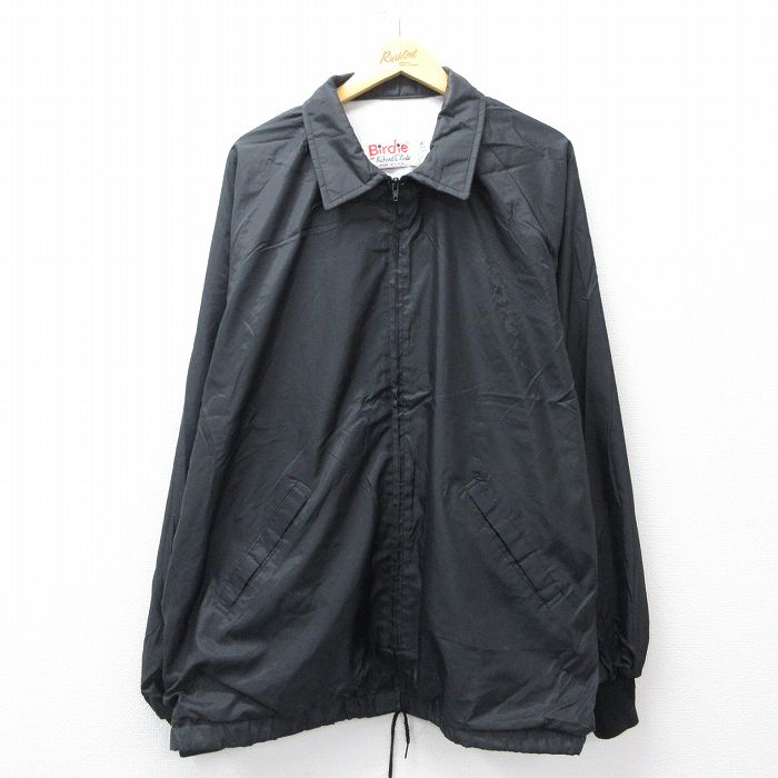 XL★古着 長袖 ナイロン ジャケット メンズ 90年代 90s 大きいサイズ USA製 黒 25nov19