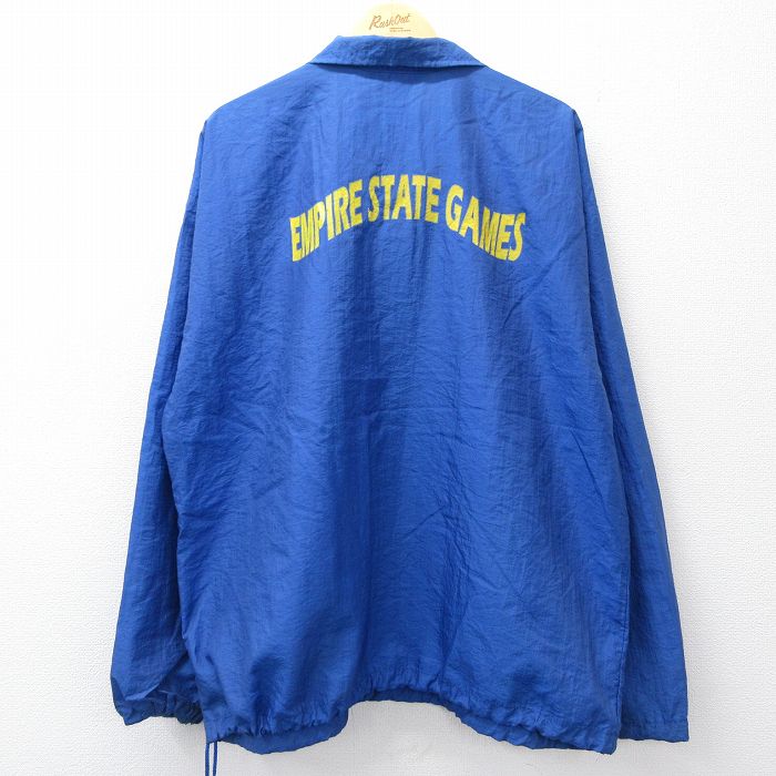 90s ハーフジップナイロンジャケット EMPIRE ブルー XL | 古着