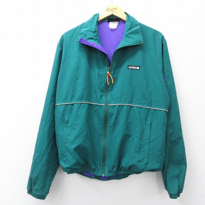 M★古着 長袖 ナイロン ジャケット メンズ 90年代 90s HIND USA製 緑他 25nov19